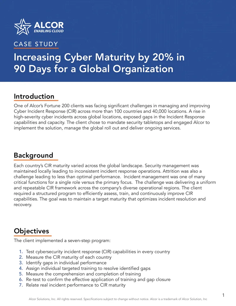 Cybersecurity Incident Response Management Case Study