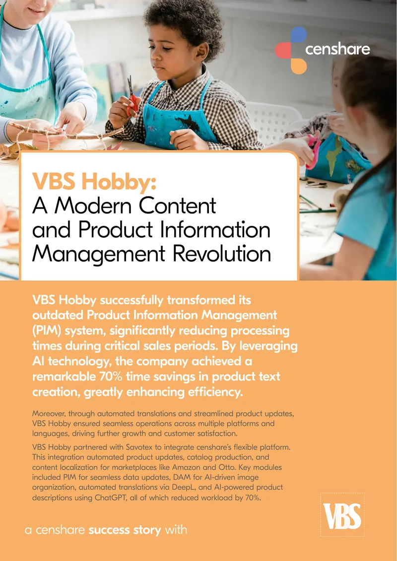 VBS Hobby Product Information Management Transformation