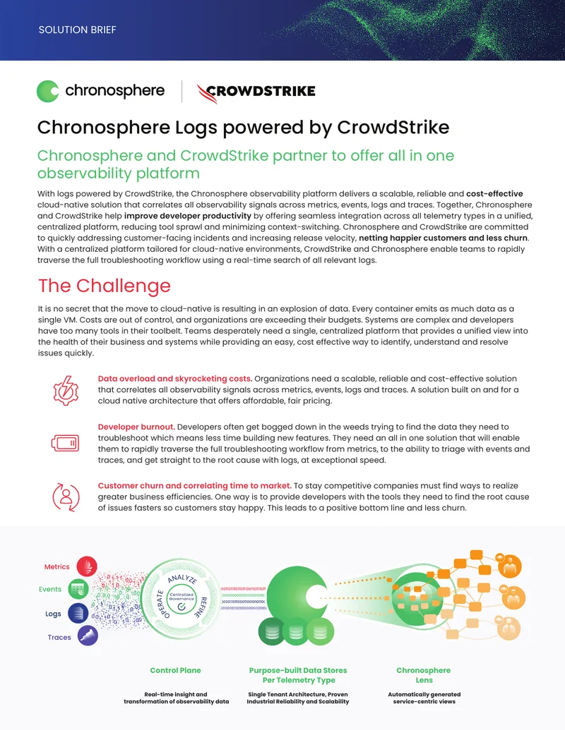 Chronosphere and CrowdStrike Observability Solution Brief