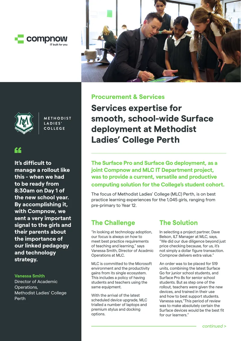 Methodist Ladies' College Technology Rollout Case Study