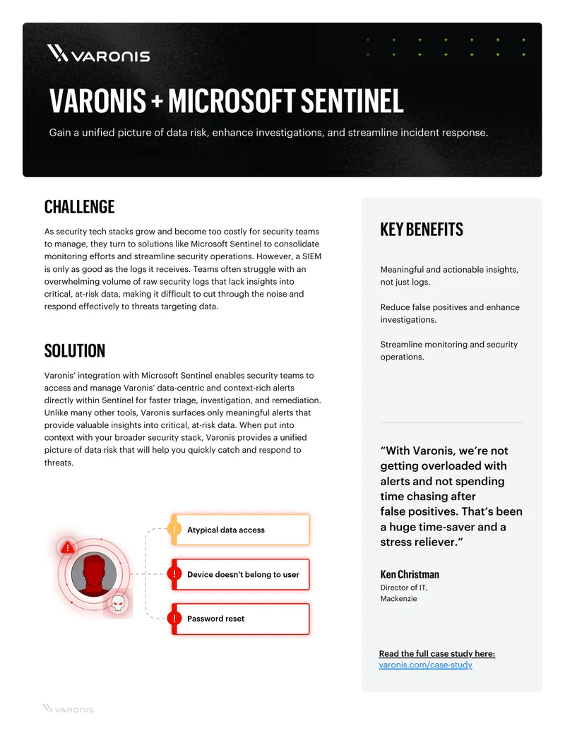 Varonis Integration with Microsoft Sentinel