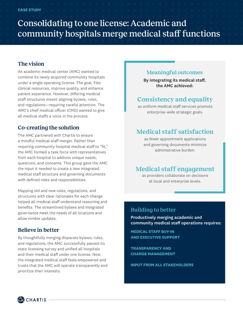 Consolidating Medical Staff Functions in Hospitals