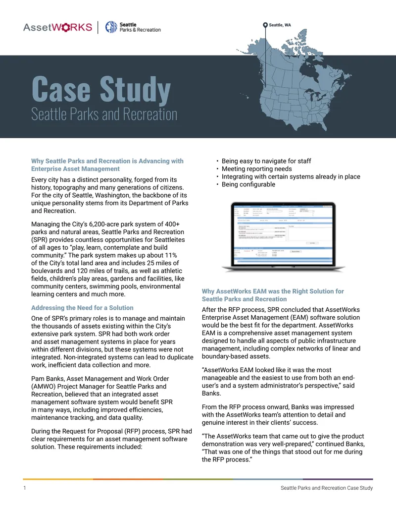 Seattle Parks and Recreation Asset Management Case Study