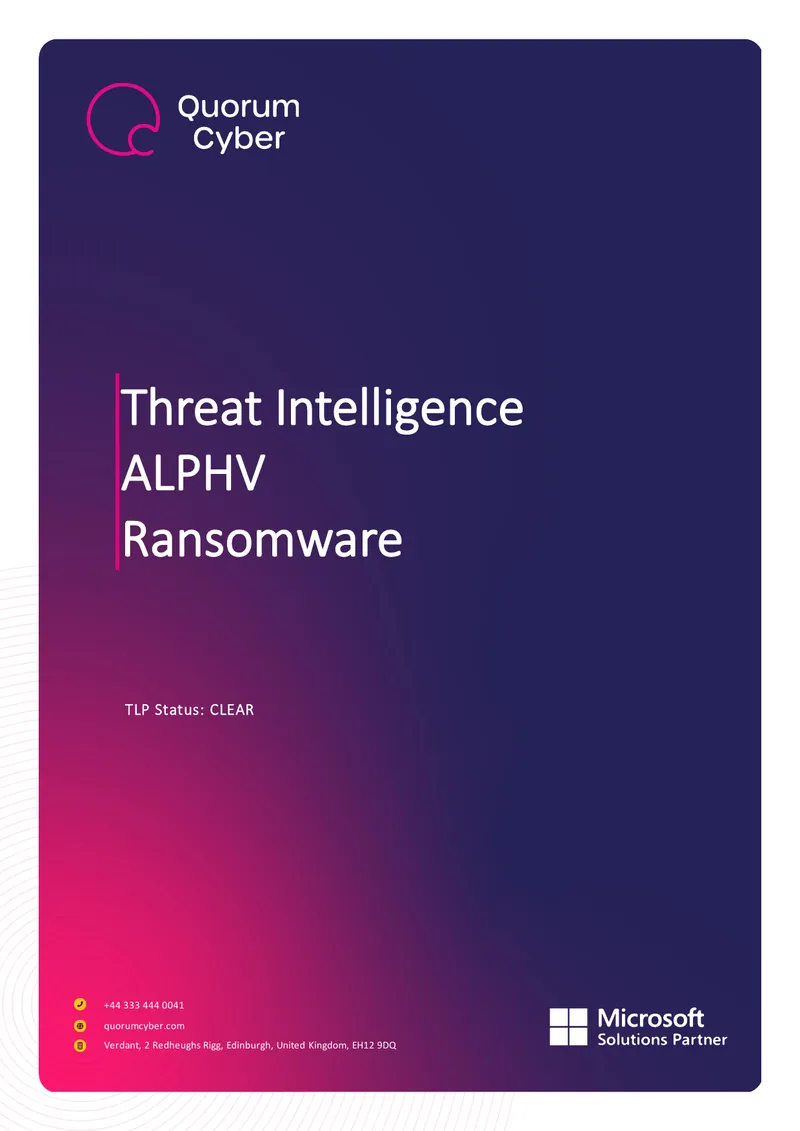 ALPHV Ransomware Threat Analysis Report