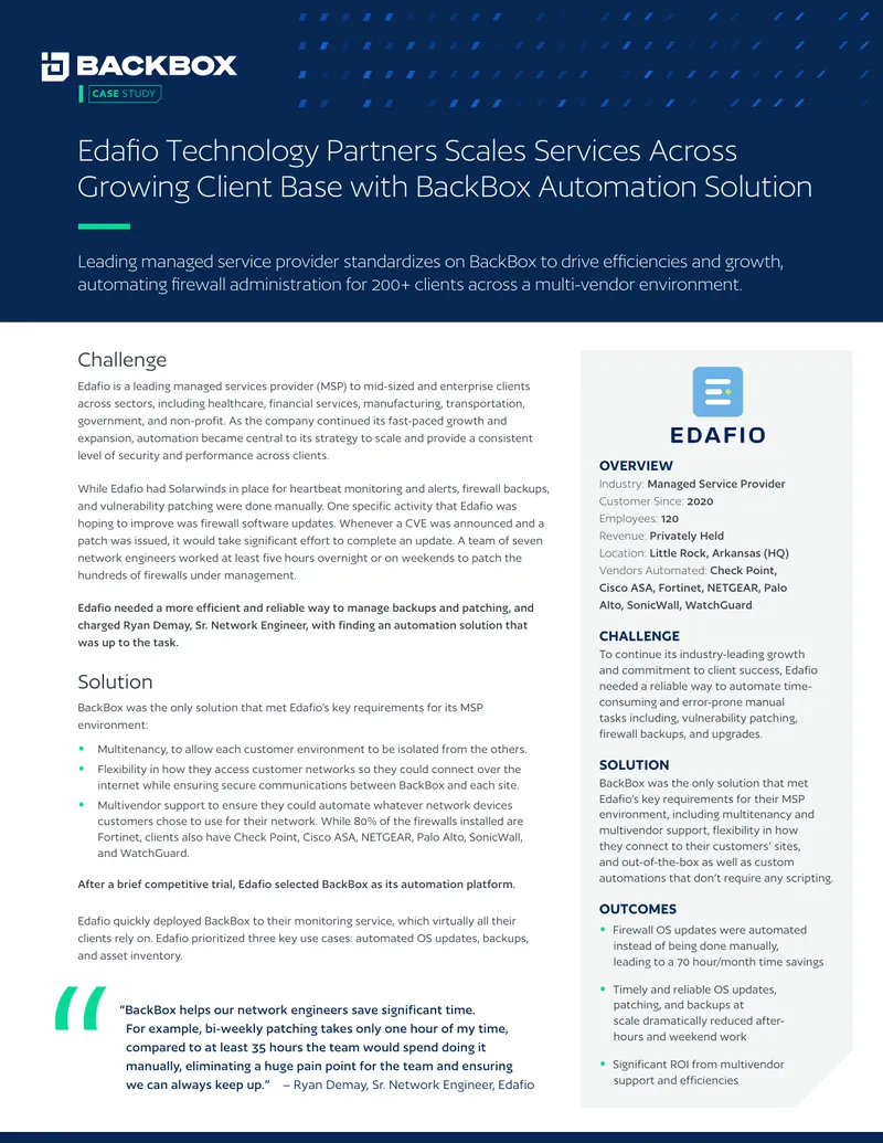 Edafio Technology Partners Automation Case Study