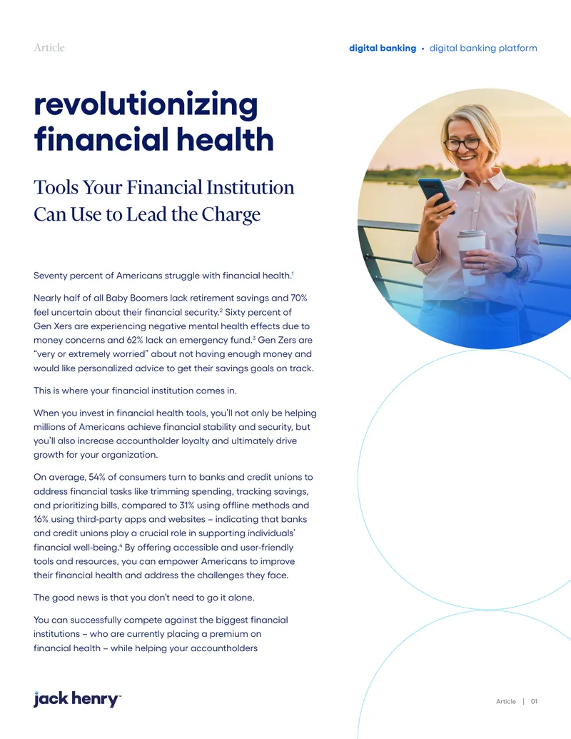 Financial Health Tools for Financial Institutions
