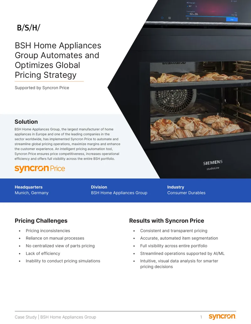 BSH Home Appliances Group Pricing Optimization Case Study