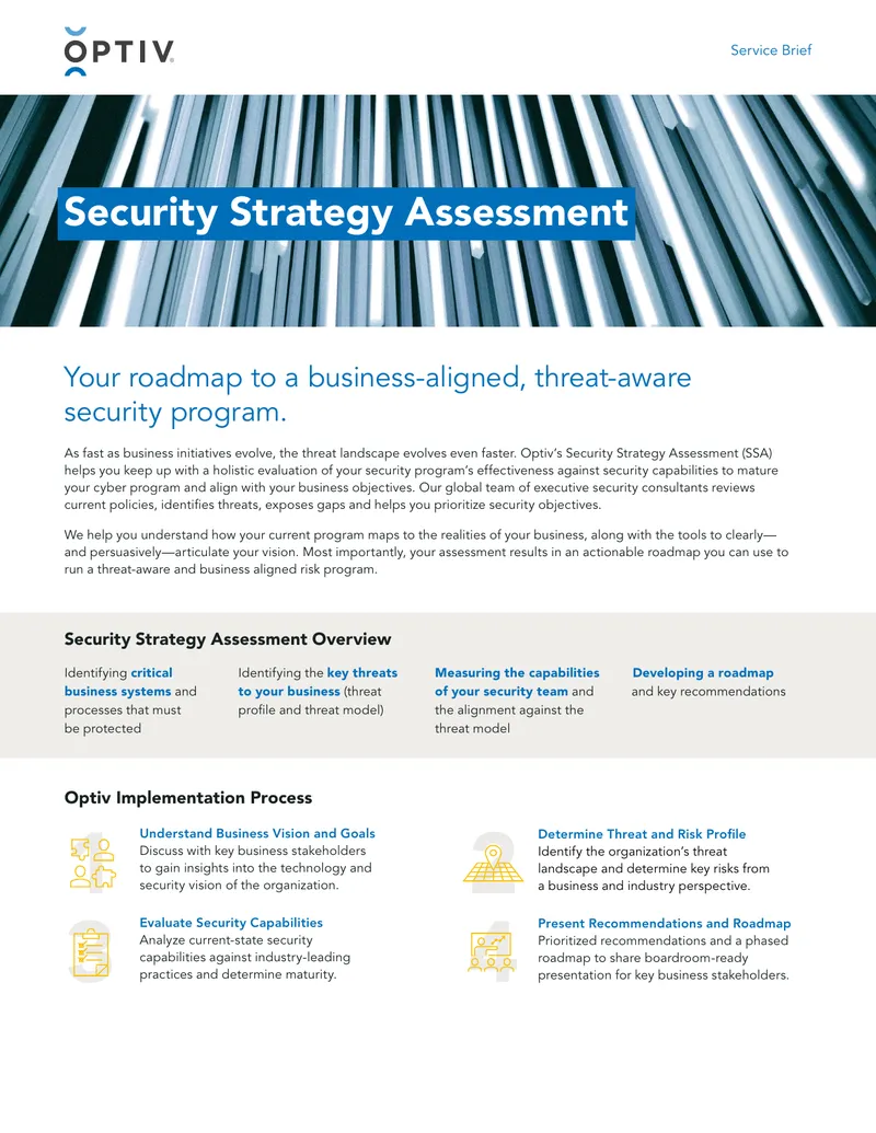 Security Strategy Assessment Service Brief