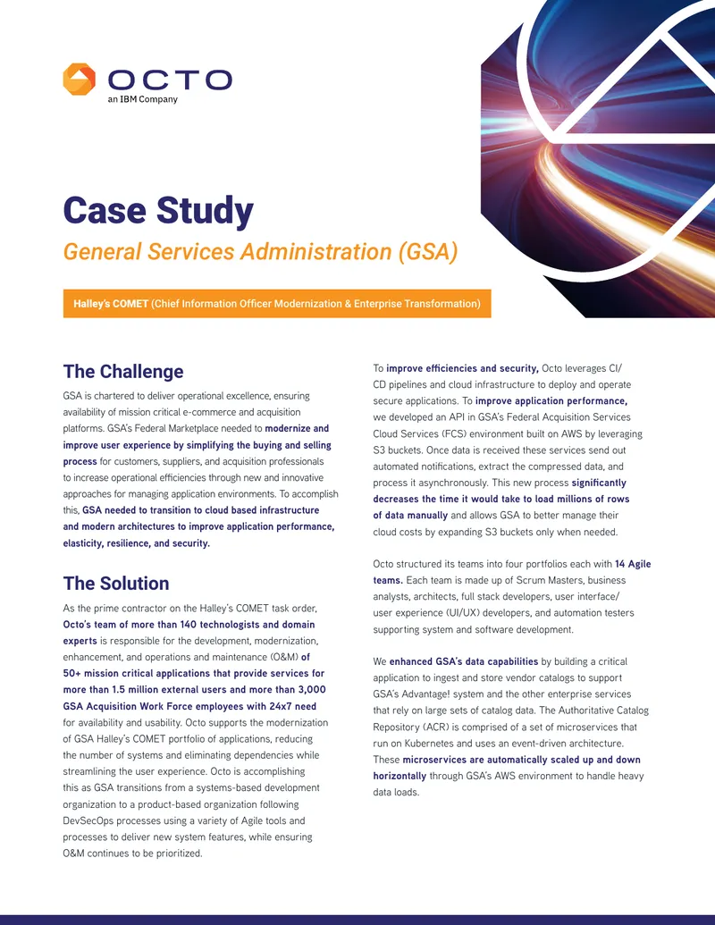 GSA Halley’s COMET Modernization Case Study