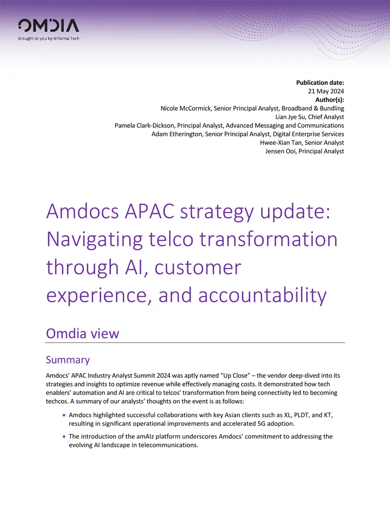 Amdocs APAC Industry Analyst Summit 2024 Insights