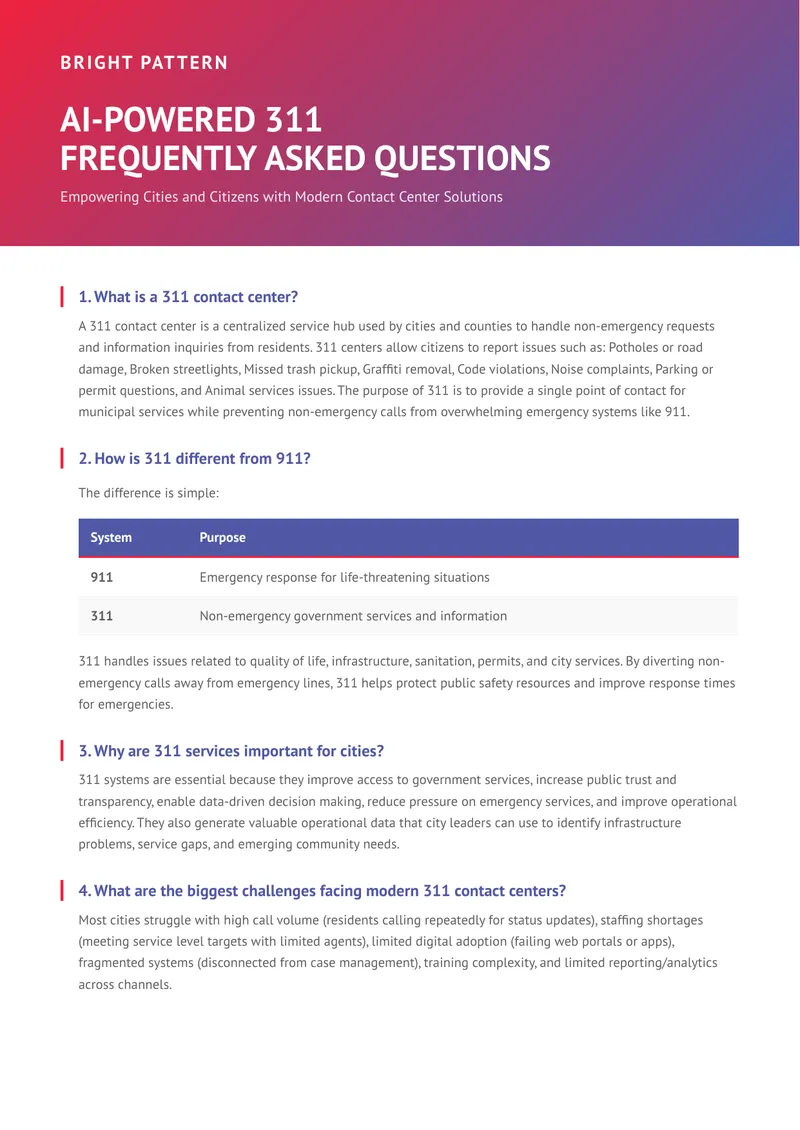 AI-Powered 311 Contact Center Overview