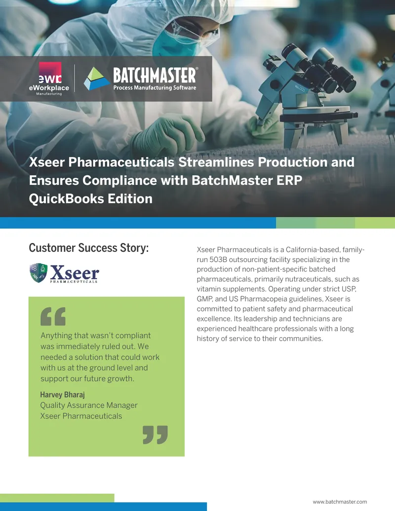 Xseer Pharmaceuticals Production Compliance Case Study
