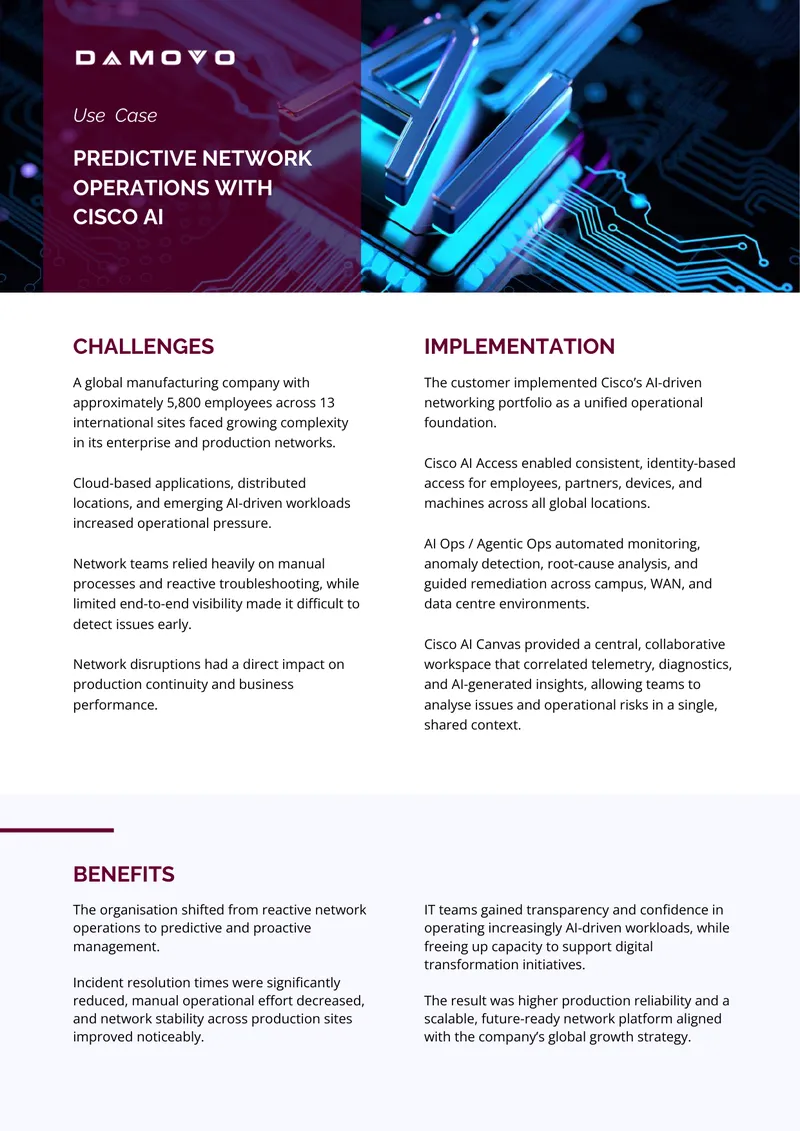 Predictive Network Operations Implementation Case Study