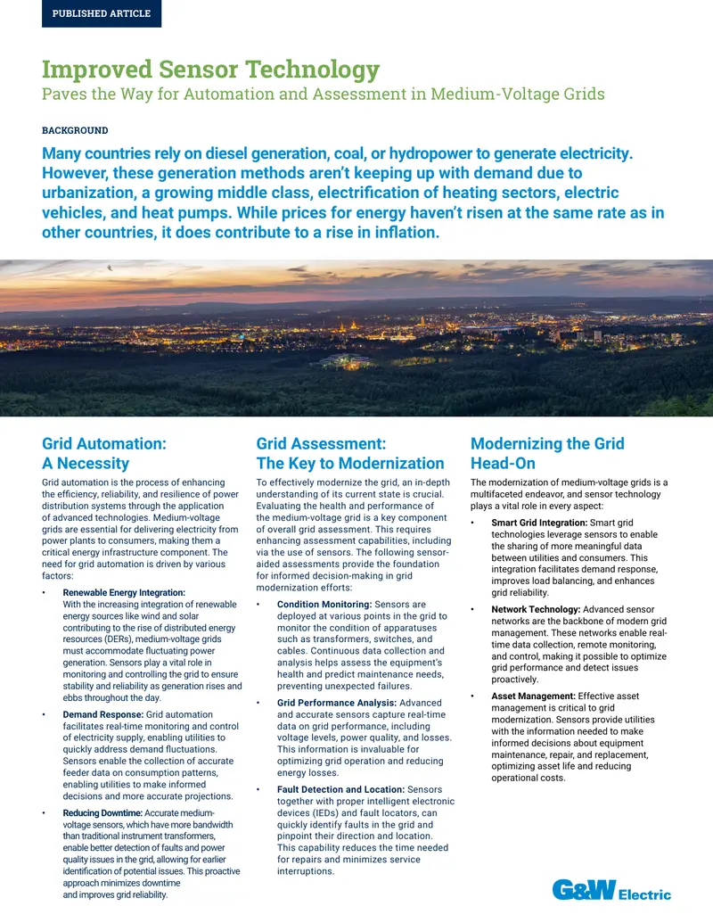Improved Sensor Technology for Medium-Voltage Grids