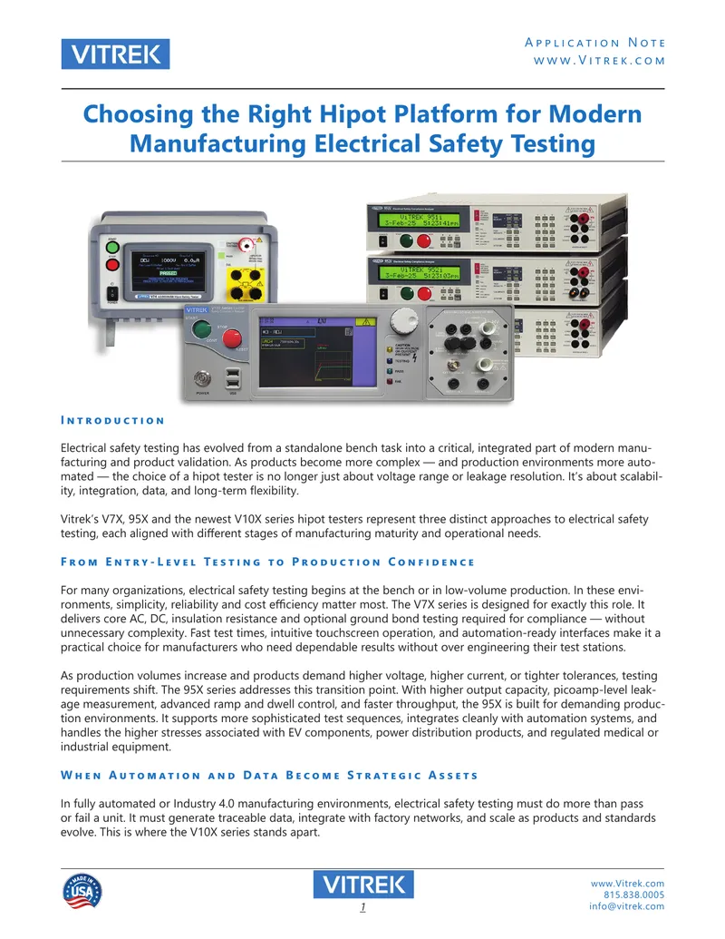 Choosing the Right Hipot Platform for Electrical Safety Testing