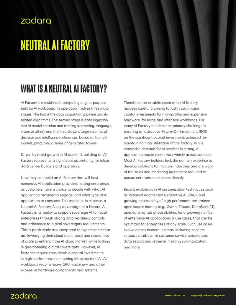 Neutral AI Factory Operational Framework