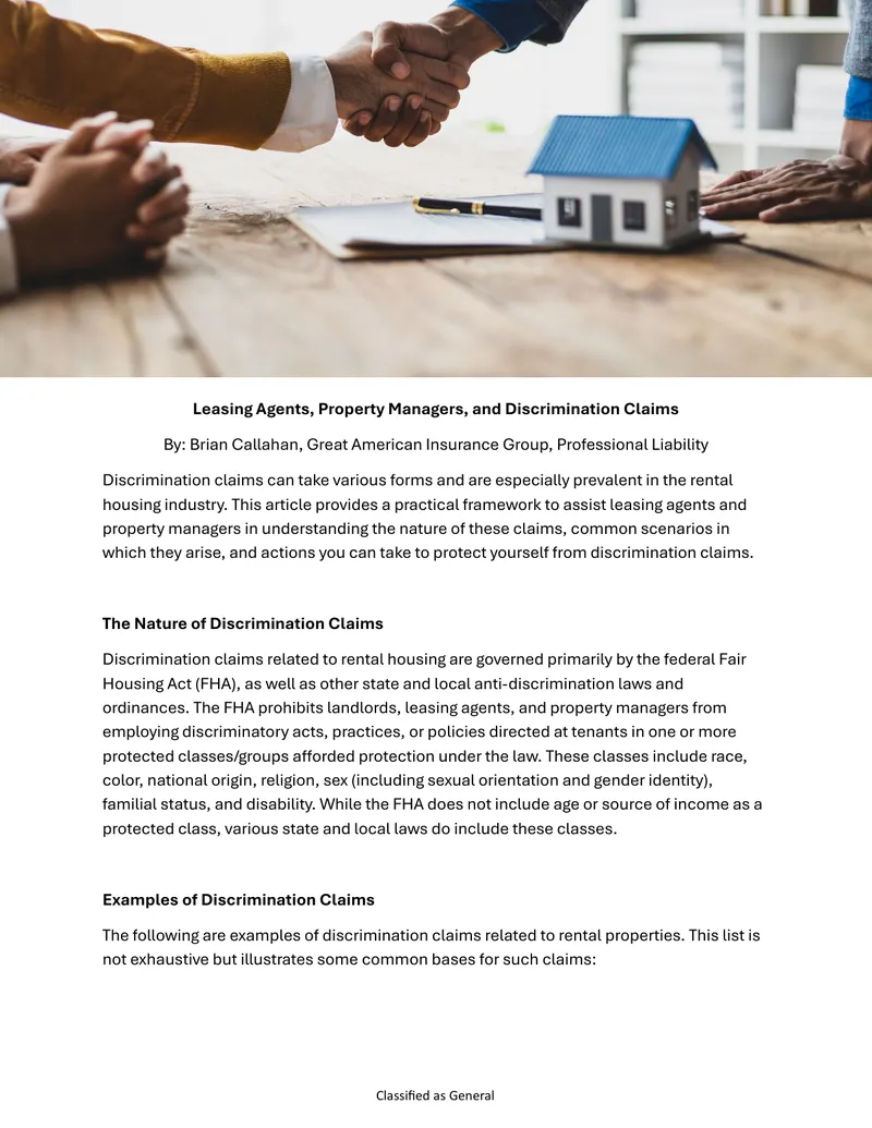 Framework for Addressing Discrimination Claims in Rental Housing