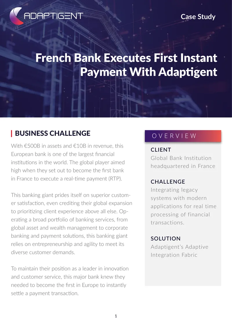 French Bank Executes First Instant Payment With Adaptigent