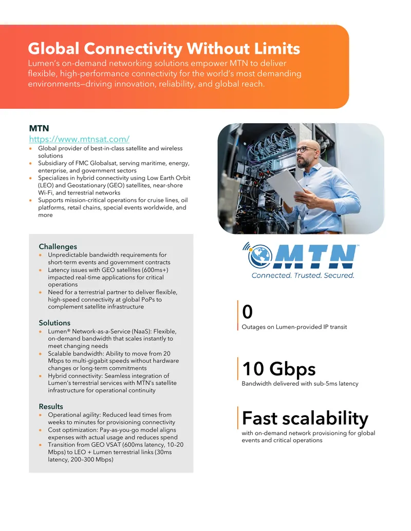 MTN and Lumen Network-as-a-Service Collaboration