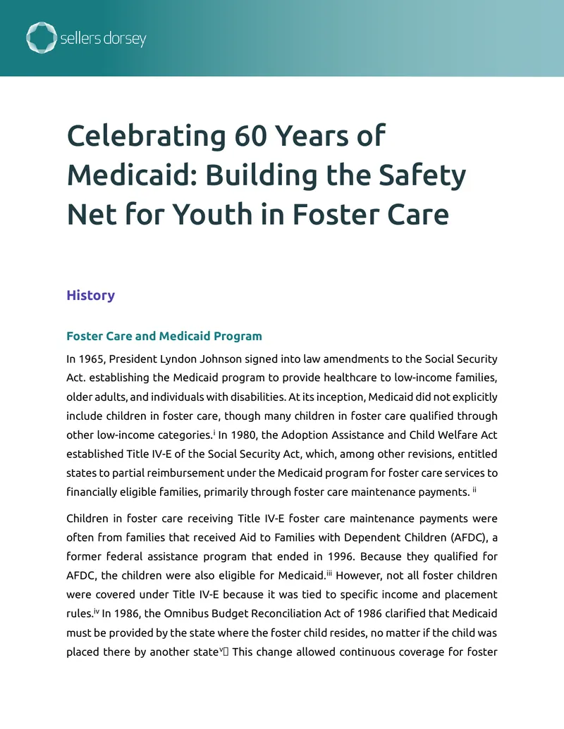 Medicaid Support for Youth in Foster Care