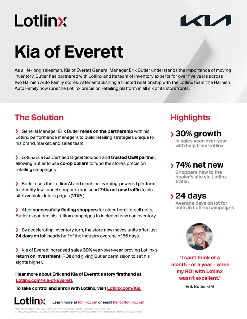 Kia of Everett Partnership with Lotlinx