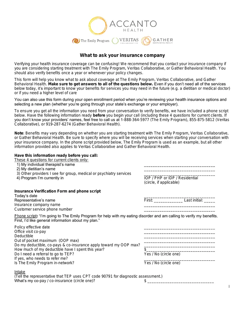 Health Insurance Verification Questions Guide