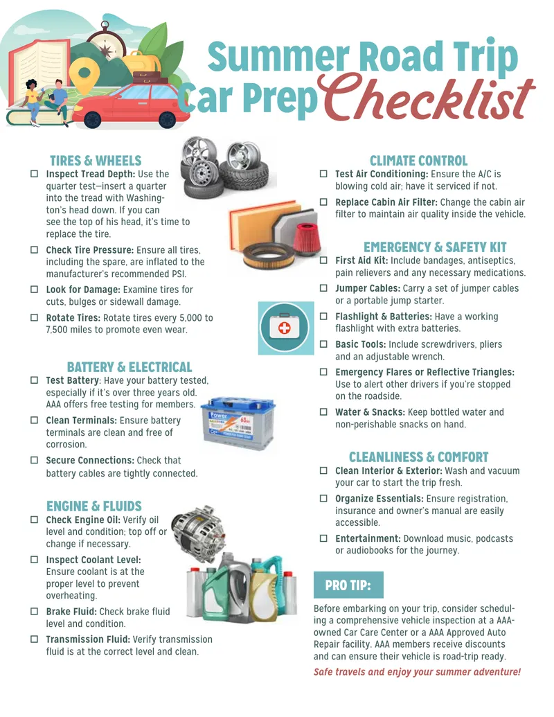 Summer Road Trip Car Preparation Checklist
