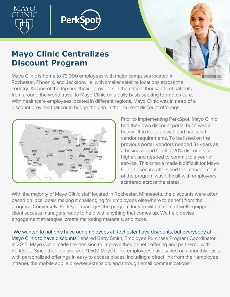 Mayo Clinic Centralizes Employee Discount Program