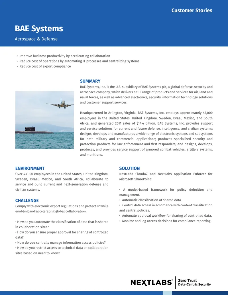 BAE Systems Collaboration and Compliance Solution