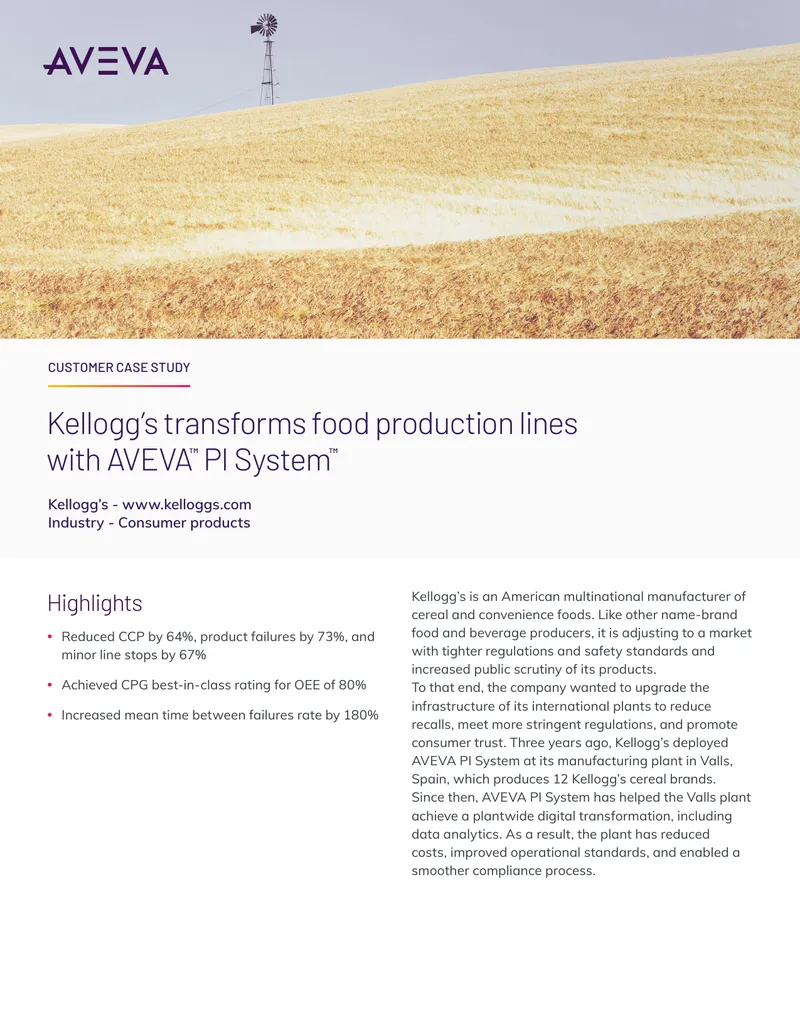 Kellogg’s Case Study on AVEVA PI System Implementation