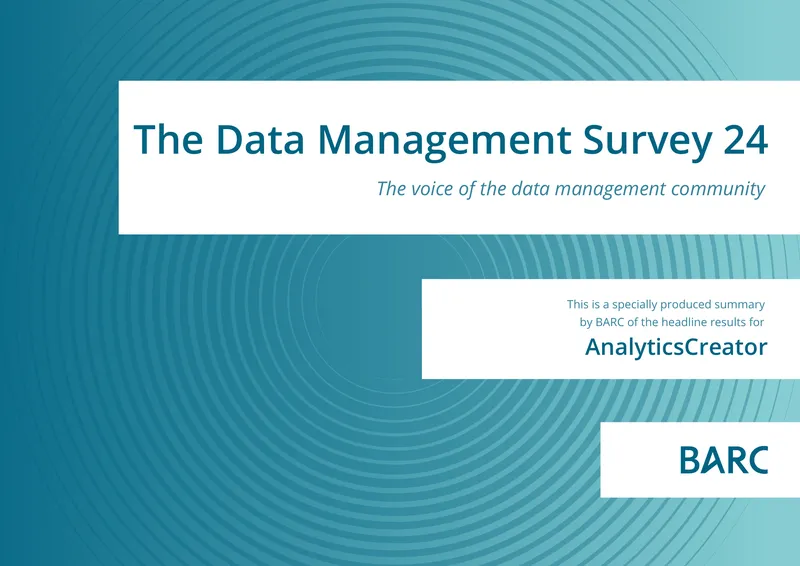 AnalyticsCreator Highlights from Data Management Survey 24