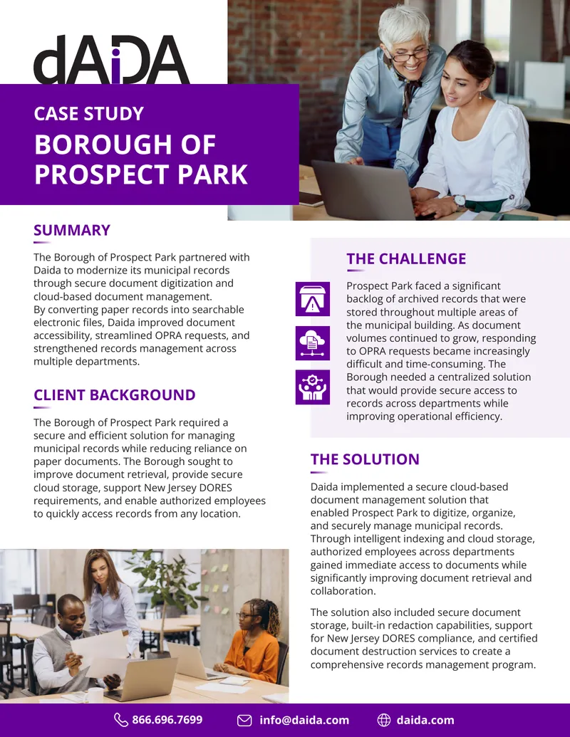 Municipal Records Management Case Study for Prospect Park