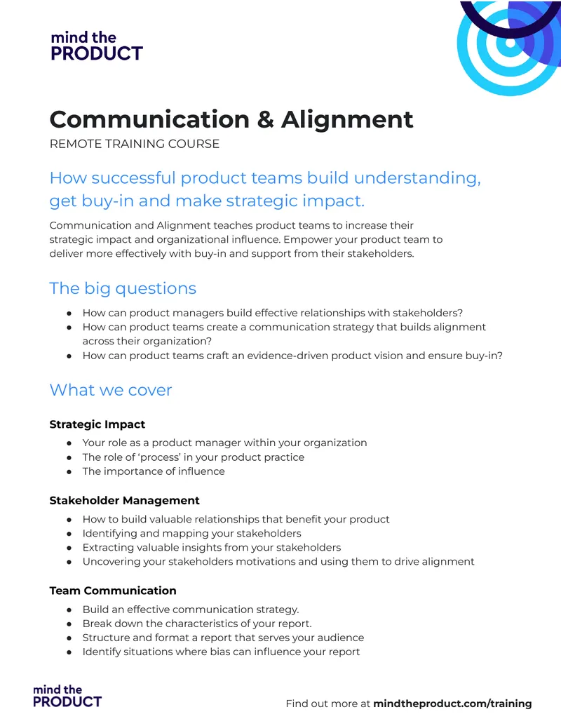 Communication and Alignment in Product Management