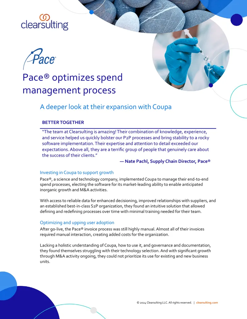 Pace Company Coupa Implementation Case Study