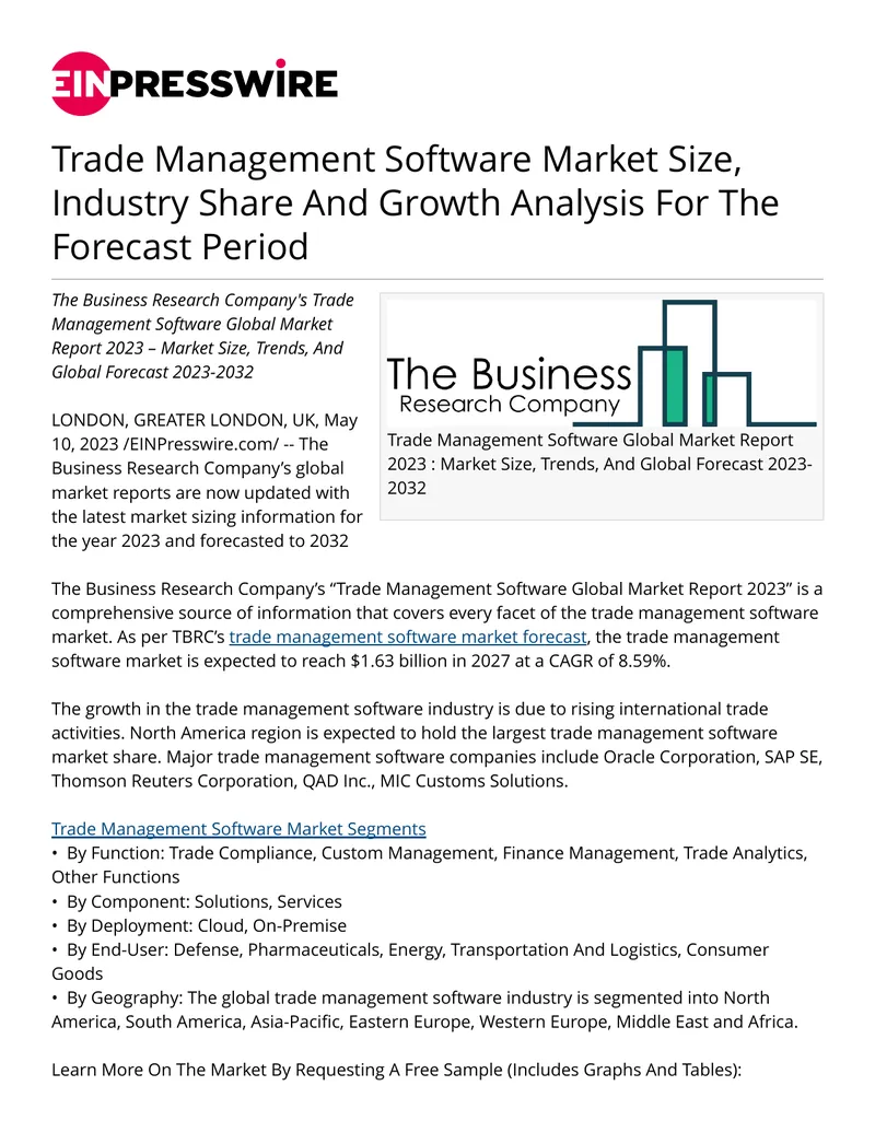 Trade Management Software Global Market Report 2023