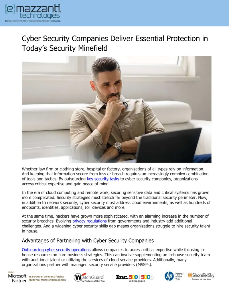 Cyber Security Companies and Their Essential Services