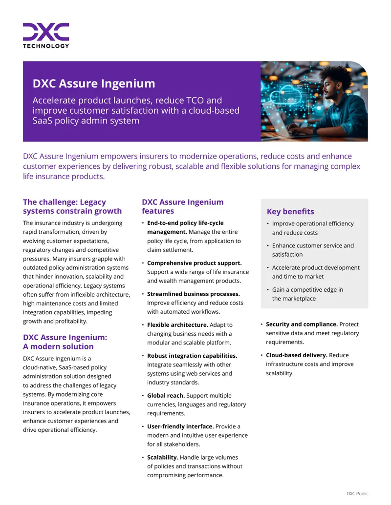 DXC Assure Ingenium Policy Administration Solution