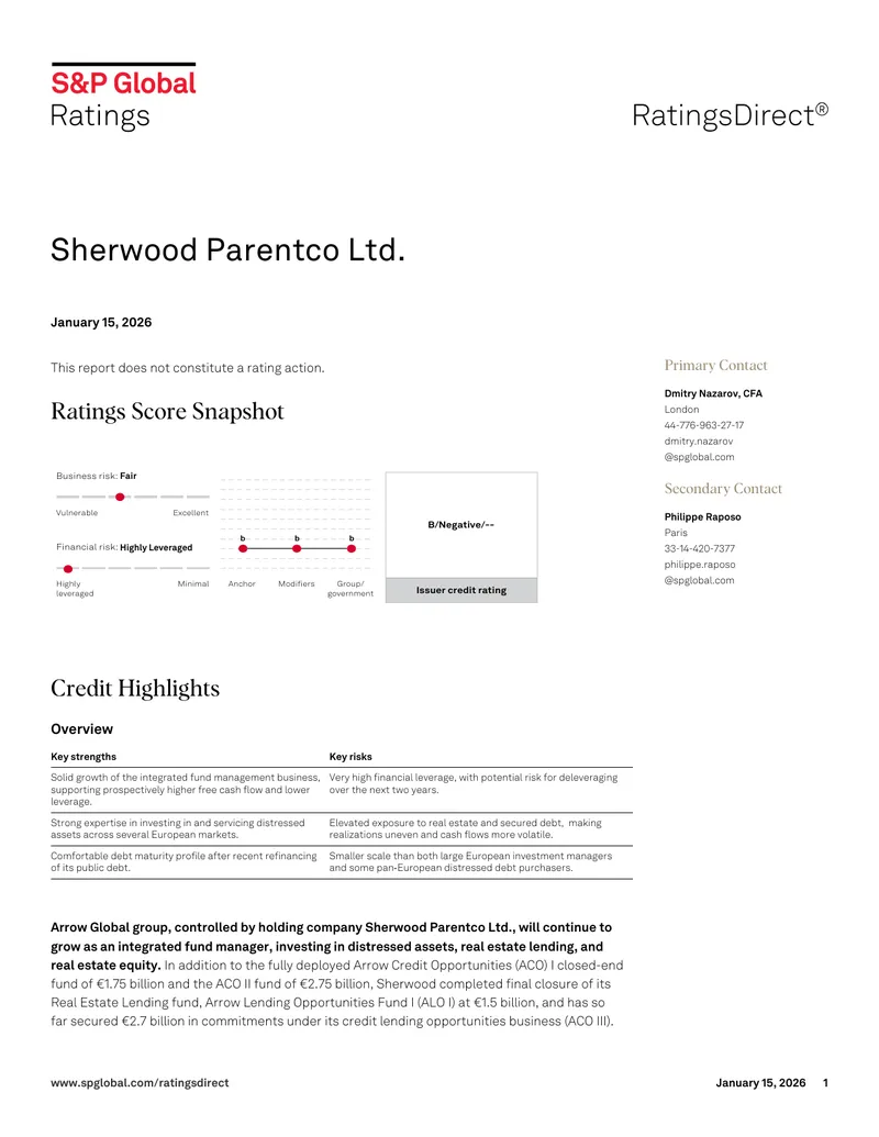 Sherwood Parentco Ltd. Financial Performance Report