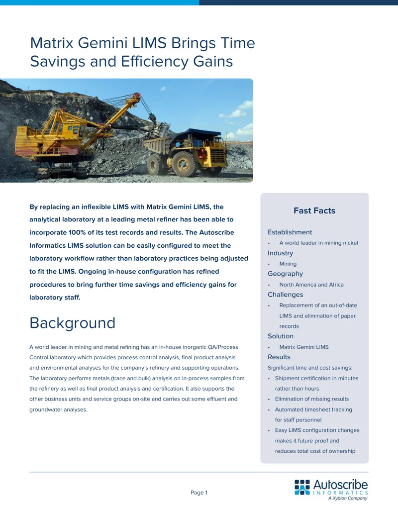 Matrix Gemini LIMS Implementation Case Study