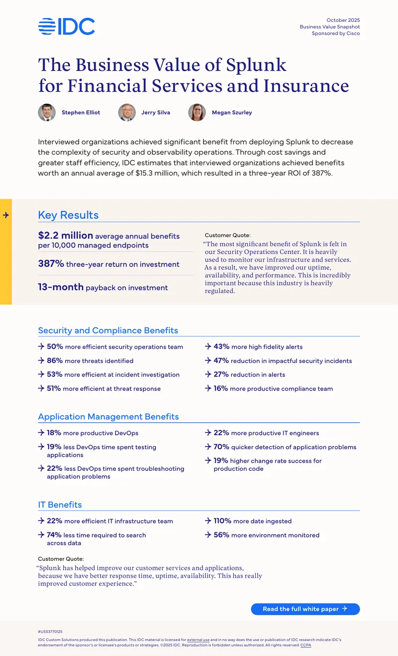 Business Value of Splunk for Financial Services and Insurance