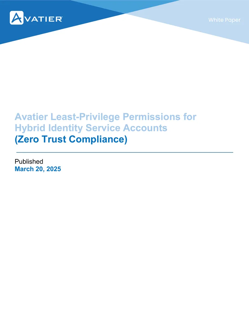 Least-Privilege Permissions for Hybrid Identity Service Accounts