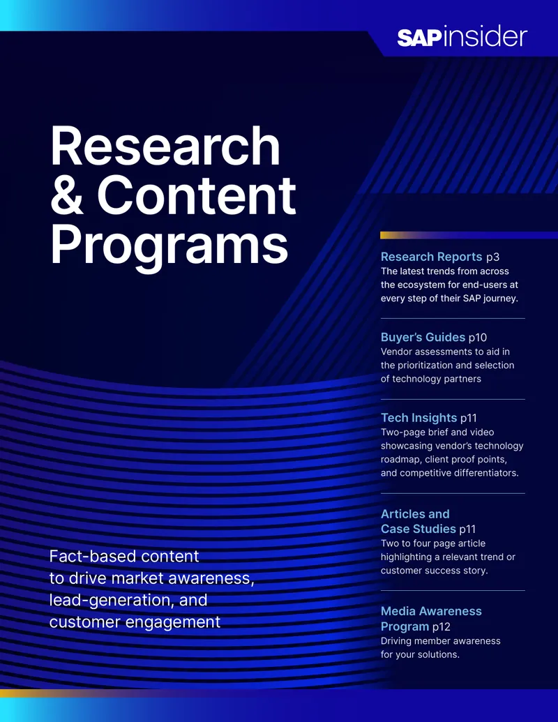 SAPinsider 2025 Research and Content Programs Overview