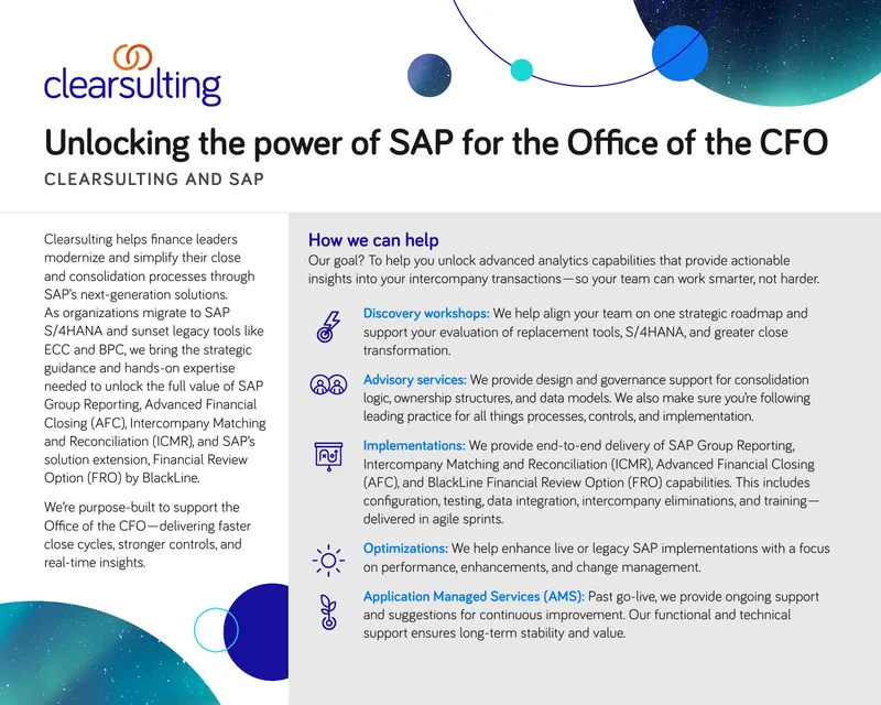 SAP Solutions for CFO Office Modernization