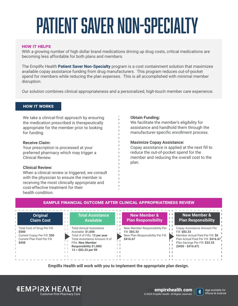 Patient Saver Non-Specialty Copay Assistance Program