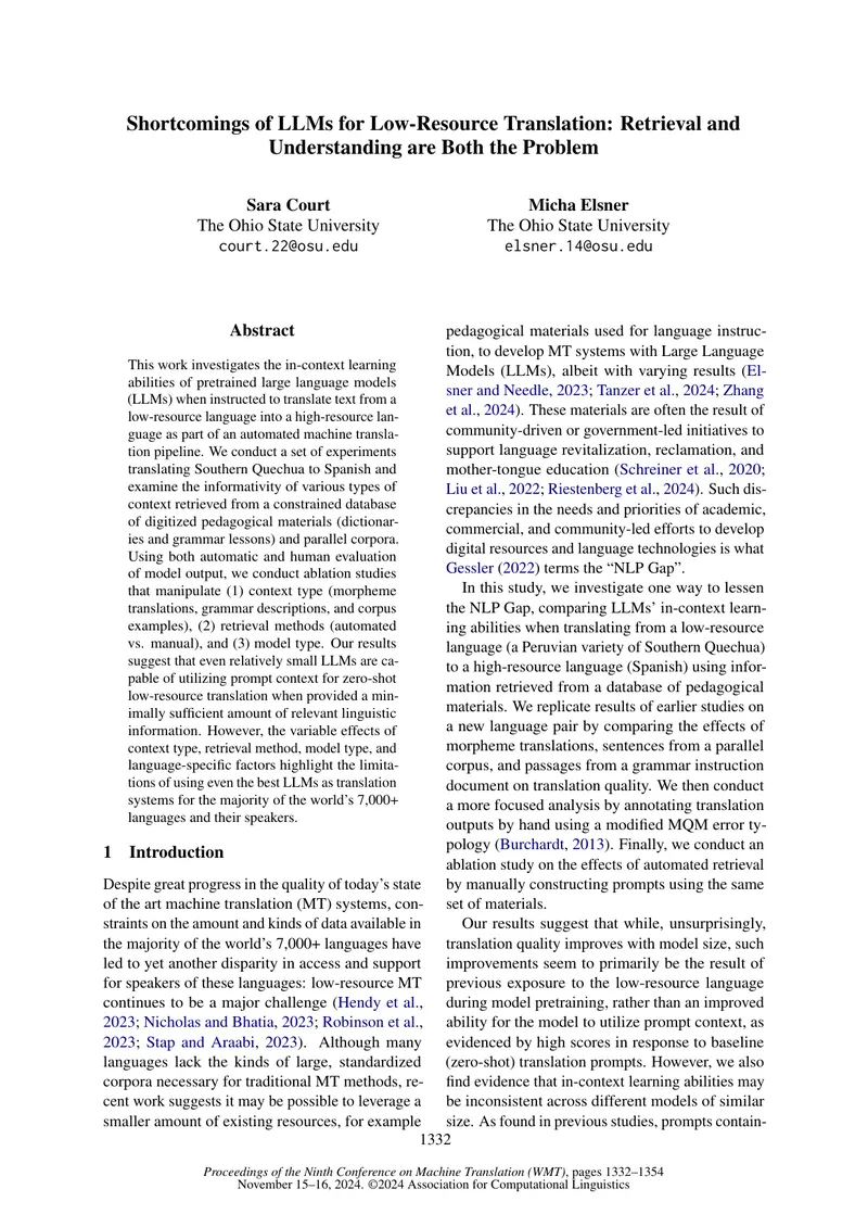 Shortcomings of LLMs for Low-Resource Translation