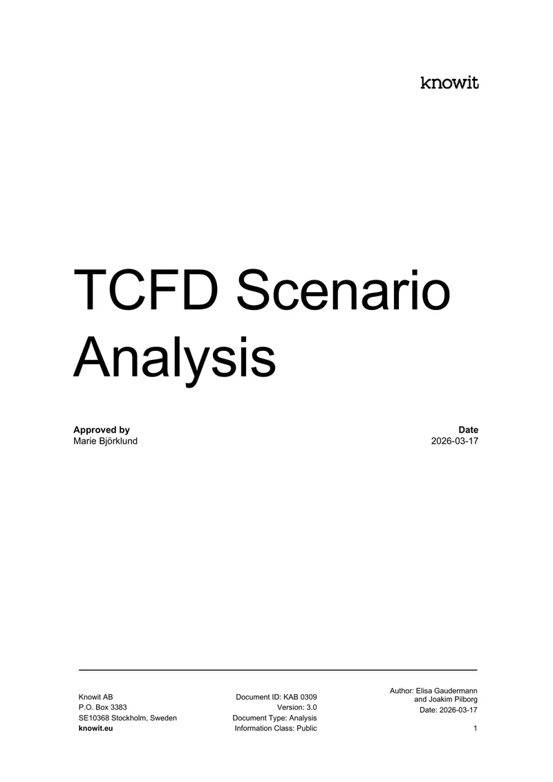 TCFD Scenario Analysis for Climate-Related Risks