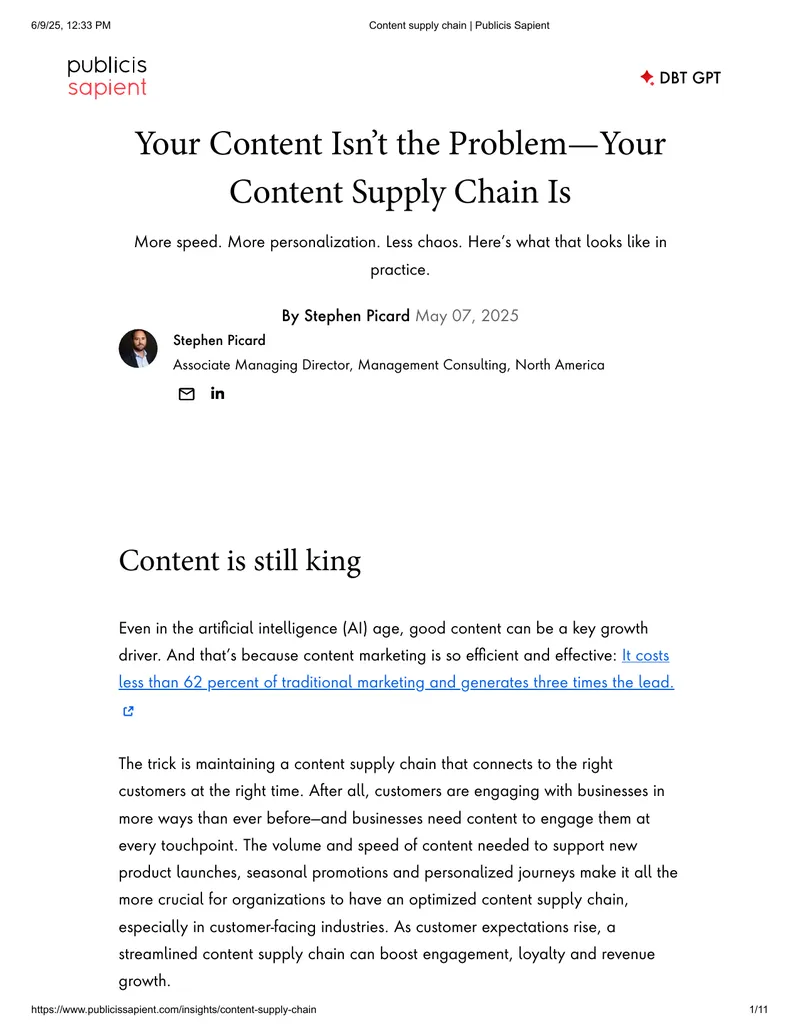 Optimizing the Digital Content Supply Chain