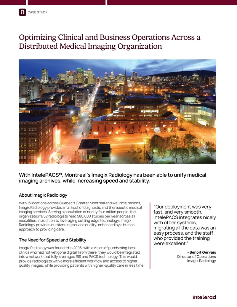 Optimizing Clinical and Business Operations at Imagix Radiology