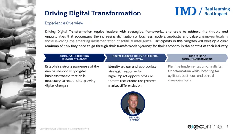 Driving Digital Transformation Program Overview