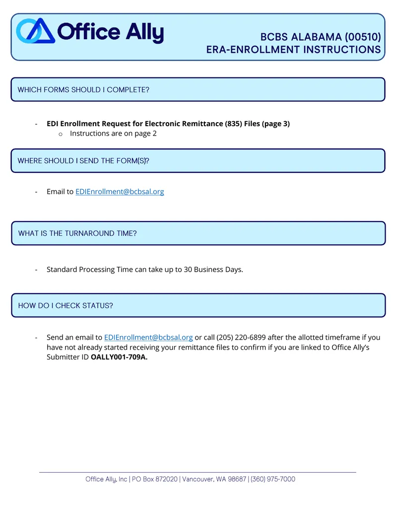 EDI Enrollment Request for Electronic Remittance Files